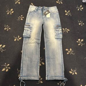 NWT Flamingals cargo jeans, size large (10-12)